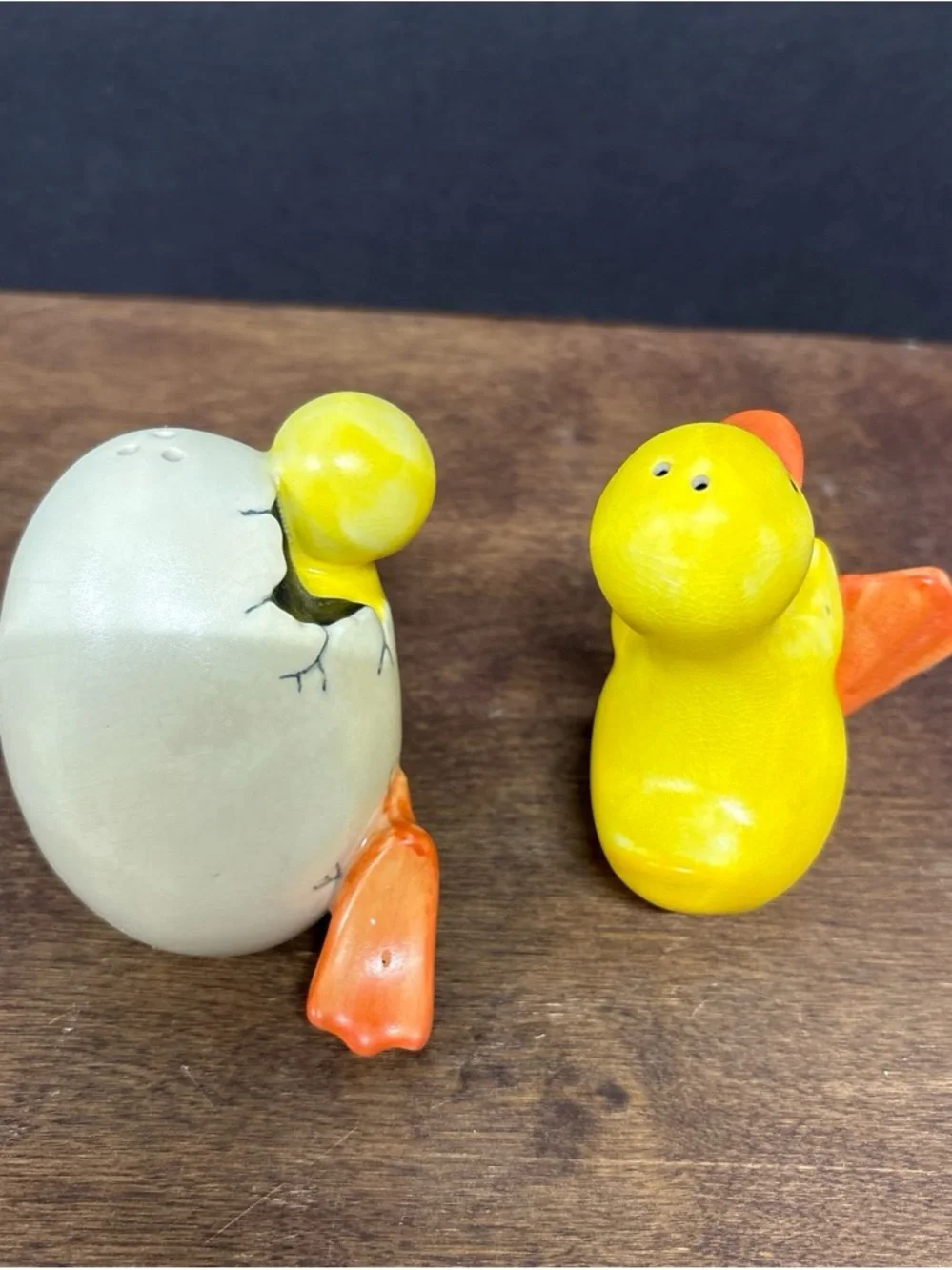 Vintage Yellow Ceramic Duck Salt and Pepper Shaker Set